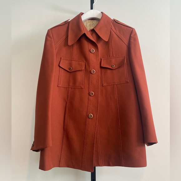 70s Vintage Shacket w/ Contrasting Stitch by Malibu Clothes Beverly Hills Size L - Picture 4 of 12